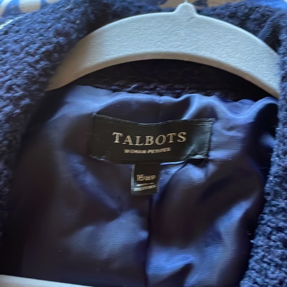 Blue with white trim suit jacket. 16 plus petite. - Picture 2 of 3